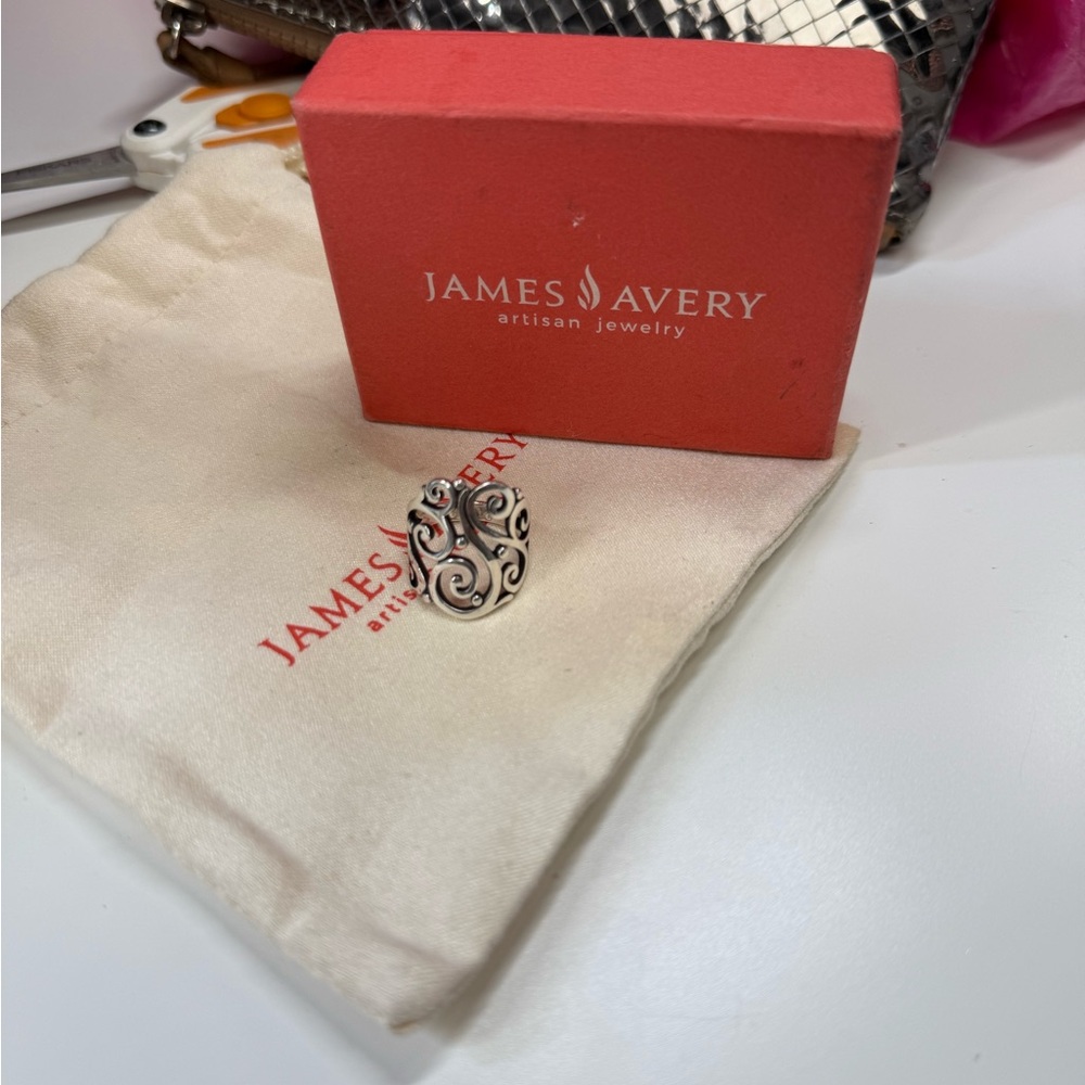 James Avery Intricate Silver Ring with Box